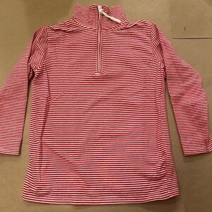 PB&J Red and White Stripped Quarter Zip Pullover 4T